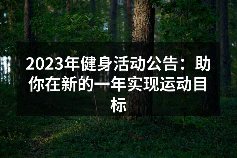 2023年健身活动宣传海报